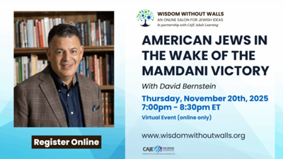 An Evening with David Bernstein on American Jews in the Wake of the Mamdani Victory